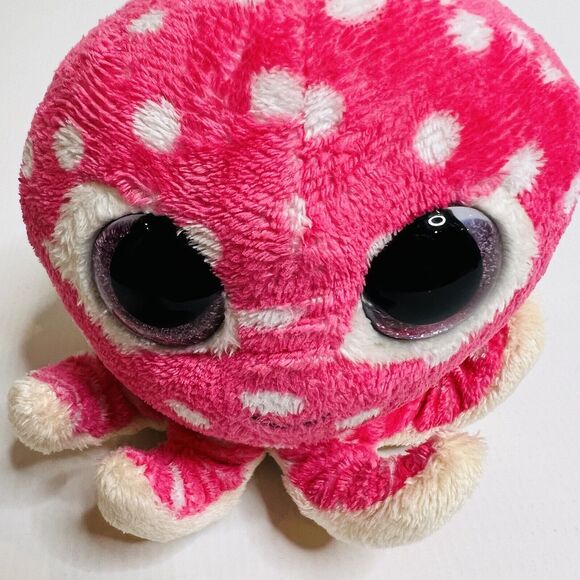 Ty Beanie Boos Ollie Pink Octopus Big Glitter Eyes Plush Stuffed Toy 6" - Picture 11 of 11